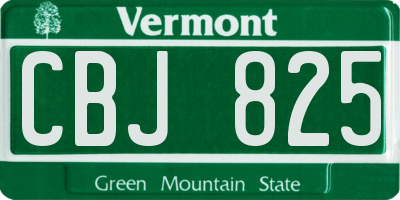 VT license plate CBJ825