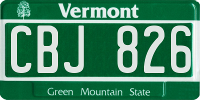 VT license plate CBJ826