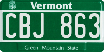 VT license plate CBJ863