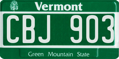 VT license plate CBJ903