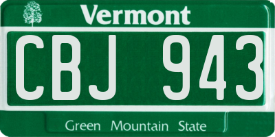 VT license plate CBJ943