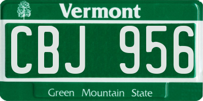 VT license plate CBJ956