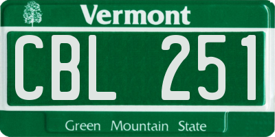VT license plate CBL251