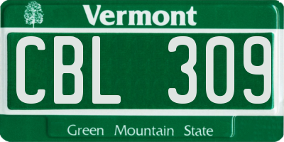 VT license plate CBL309