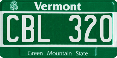 VT license plate CBL320