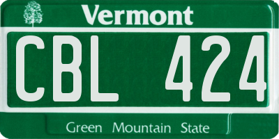 VT license plate CBL424