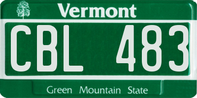 VT license plate CBL483
