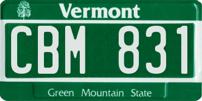 VT license plate CBM831