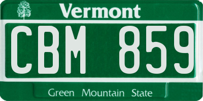 VT license plate CBM859