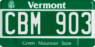 VT license plate CBM903
