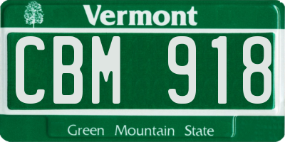 VT license plate CBM918