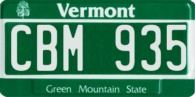 VT license plate CBM935