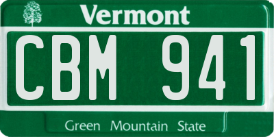 VT license plate CBM941