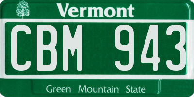 VT license plate CBM943