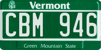 VT license plate CBM946