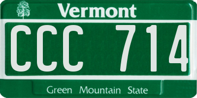 VT license plate CCC714