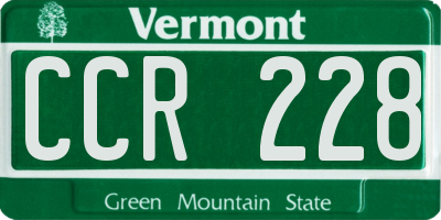 VT license plate CCR228