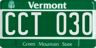 VT license plate CCT030