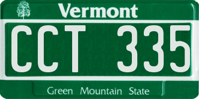 VT license plate CCT335