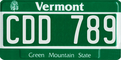 VT license plate CDD789