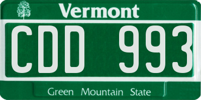 VT license plate CDD993