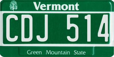 VT license plate CDJ514