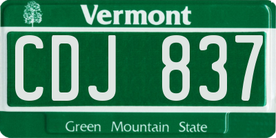 VT license plate CDJ837