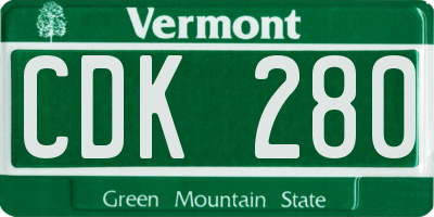 VT license plate CDK280