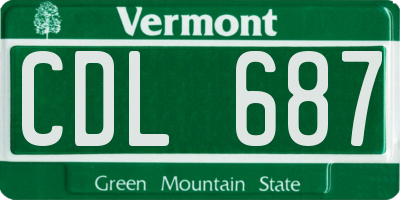 VT license plate CDL687