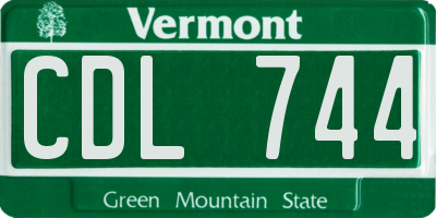 VT license plate CDL744