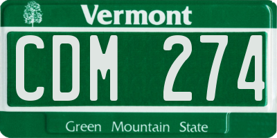 VT license plate CDM274