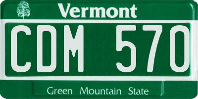VT license plate CDM570