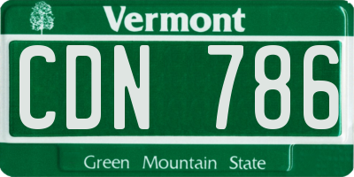 VT license plate CDN786