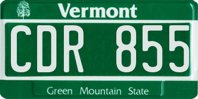 VT license plate CDR855