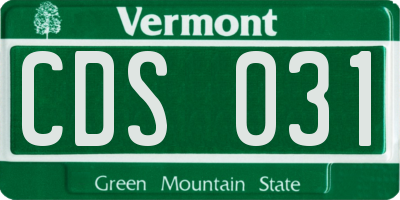 VT license plate CDS031