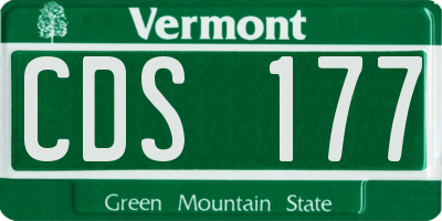 VT license plate CDS177