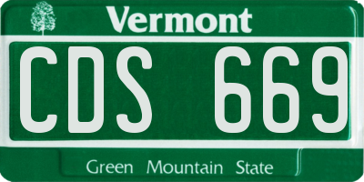 VT license plate CDS669
