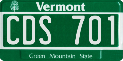 VT license plate CDS701
