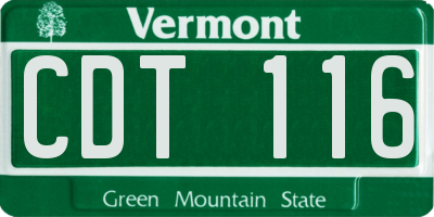 VT license plate CDT116