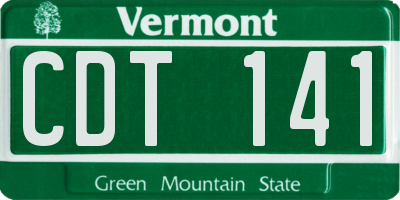 VT license plate CDT141