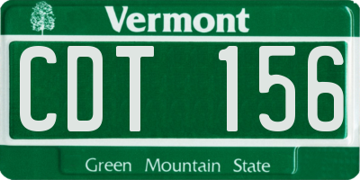 VT license plate CDT156