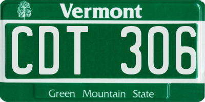 VT license plate CDT306