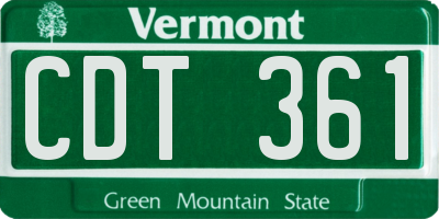 VT license plate CDT361