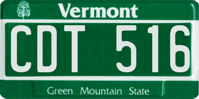 VT license plate CDT516
