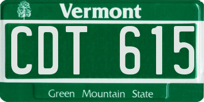 VT license plate CDT615