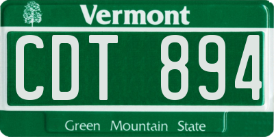 VT license plate CDT894