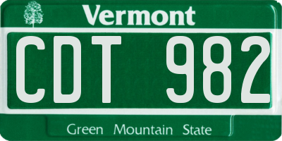 VT license plate CDT982