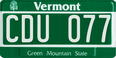 VT license plate CDU077