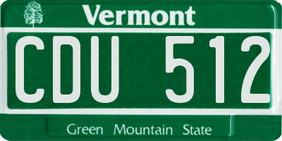 VT license plate CDU512