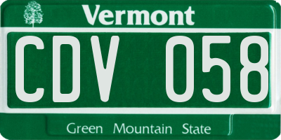 VT license plate CDV058